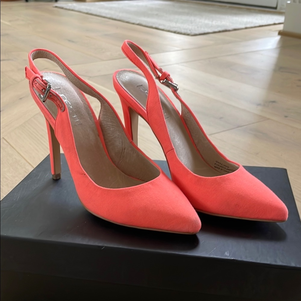 Joe’s Coral Slingback Heels